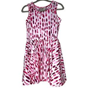 NEW Dot Dot Smile Pink Red Watercolor Strokes Tank Dress 2T